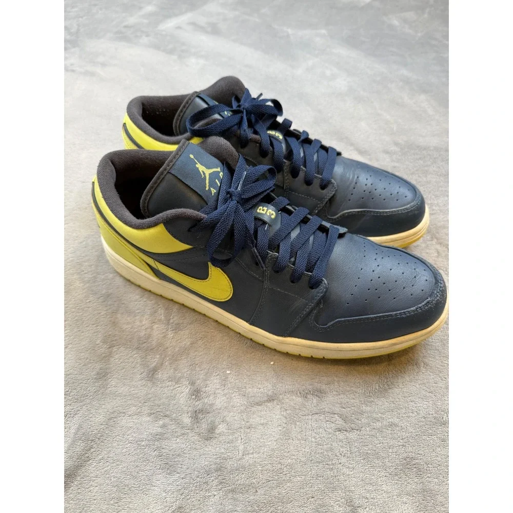 Air Jordan 1 Low Squadron Blue Electric Yellow - Mens 13 -‎ 553558-417